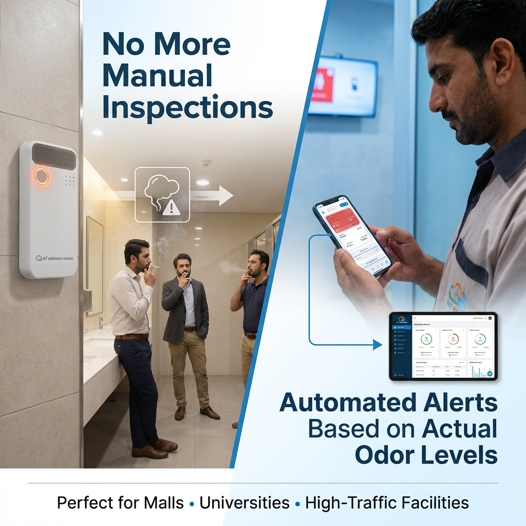 Smart washroom environmental monitoring