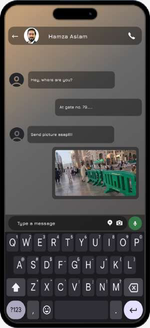 Group chat with photos and location